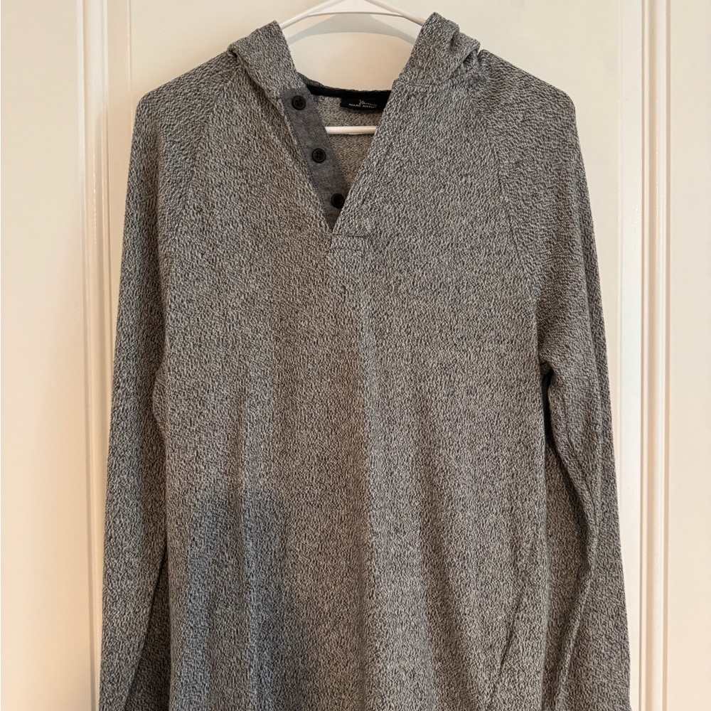 Marc Anthony size small Gray Hooded Sweater with Button Detail